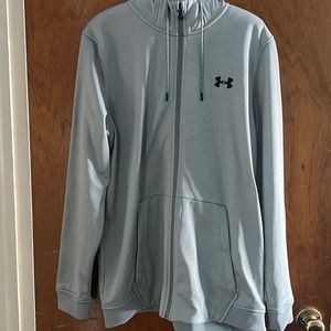 Men’s Under Armour  COLDGEAR light gray zippered hoodie in large